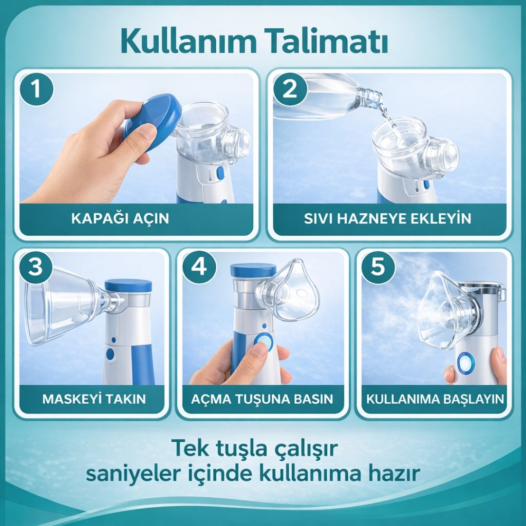 LifeMed™  Taşınabilir Nebulizatör (Buhar Makinesi)